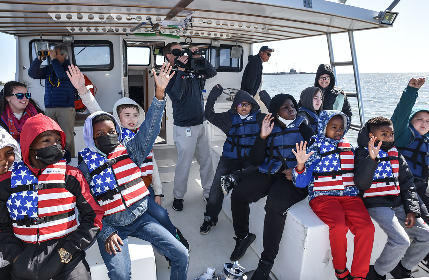 Students on boat trip